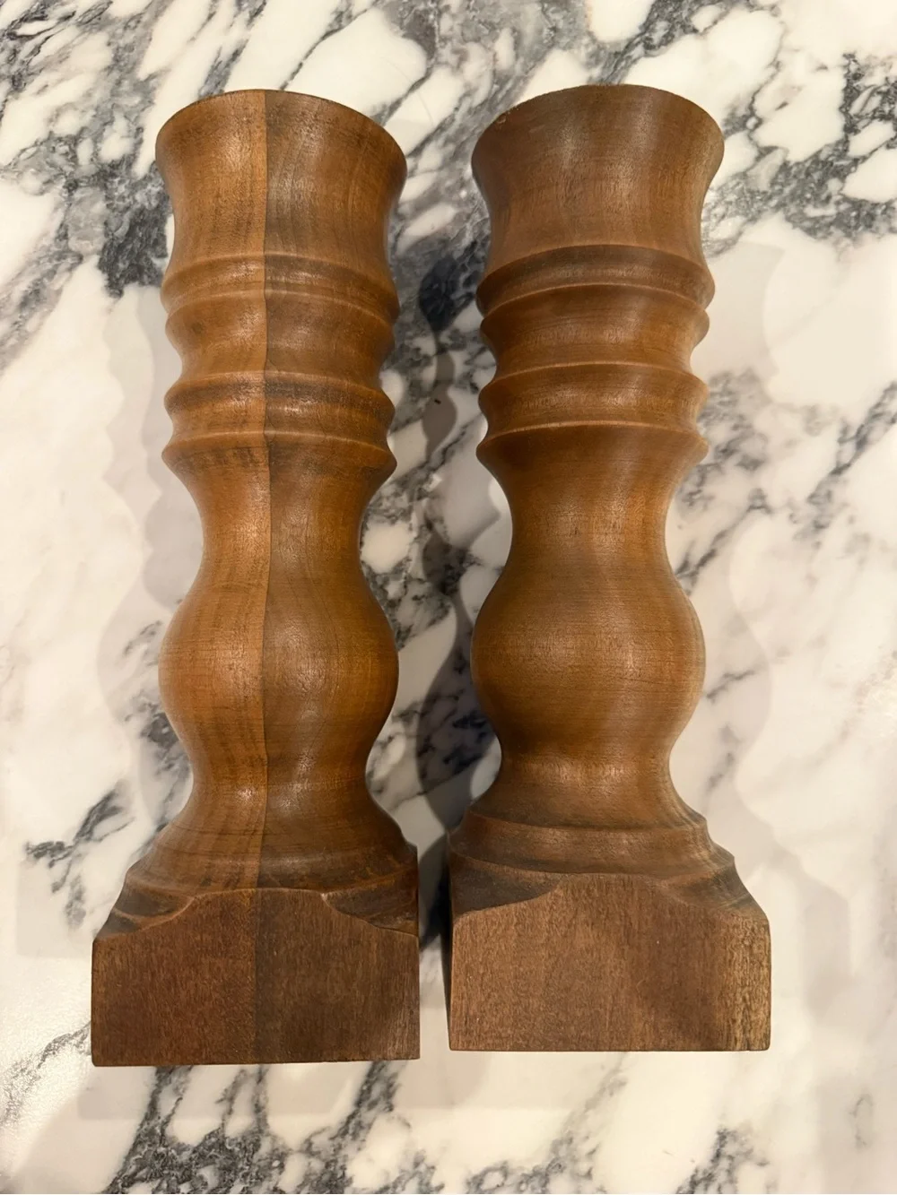 Harp Design Co Hand Turned Wood Candlesticks Set of 2 Clint Harp Fixer Upper